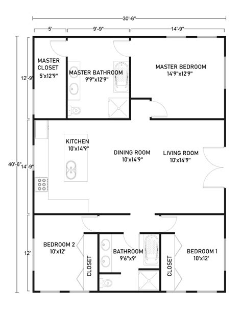 Feb 2, 2020 - Post-Frame Metal Bldg HomeShop Combo. . 30 x 40 barndominium floor plans 2 bedroom